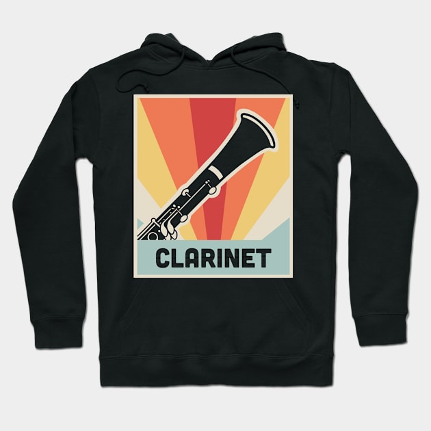 CLARINET | Vintage Style Marching Band Poster Hoodie by Wizardmode